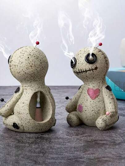 Creative Home Desktop Ornaments, Aromatherapy Dolls, Cartoon Left And Right Tilted Head Dolls, Yoga Room, Tea Room, Living Room Decorations, Handicraft Ornaments, Conical Incense Burner
