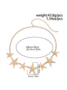 1件波希米亞風夏季新款海洋度假海星腰鍊 性感沙灘身體鍊 - 彩色 - 查看 3