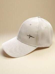 1pc Unisex Casual Minimalist Heartbeat Embroidery Pattern Adjustable Baseball Cap, Suitable For Daily And Outgoing Wear - Multicolor - View 12