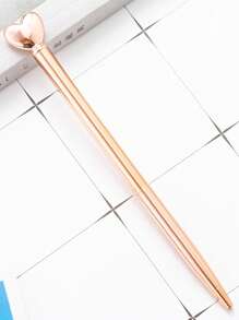 1/3/6 支金色心形圆珠笔，黑色墨水 - 可爱创意精致书写工具，适用于学校用品、婚礼签名和礼品包装 - 玫瑰金 - 查看 4