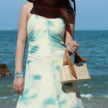 Rectangular Woven Straw Tote Bag - Women's Summer Beach Basket Purse |   Rattan Clutch Handbag, School Backpack - 米色 - 查看 9