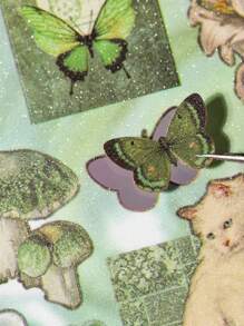 30 件镜面复古风格贴纸书，有趣的装饰贴纸，适合学生日记、剪贴簿 DIY