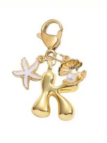 1 Stück A-Z Buchstaben Gold Bubble Buchstabe süßer Anhänger Schlüsselanhänger, Muschel- und Seestern-Accessoires, Schlüsselanhänger, Ringtasche, Rucksack-Anhänger, Auto-Anhänger, perfekt für Urlaub, Einkaufen, Strand, Camping, Geldbörse und Handtaschen-Accessoires. Geeignet als Geschenk für Frauen, Freunde, Klassenkameraden, Dekorationen, modisches kreatives Design Geburtstagsgeschenk, Sommer-Taschenbaumeln, modisches Accessoire für Damen, langanhaltend Metallschlüsselring, ästhetisches Geschenkidee, neuartiger Schlüsselanhänger, Rückkehr zur Schule Auto-Accessoires Goth Y2k' - Verschiedenfarbig - Übersicht 15