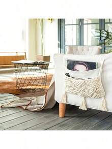 Boho Sofa Armrest Organizer Remote Control Holder Couch Bedside Armchair Caddy Storage Basket Bag For TV Remote Control, Magazine, Books, Cell Phone, IPad, Boho Home Dorm Decor