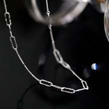 1 pezzo Collana in argento sterling 925 con fermaglio a onda, lama a spruzzo, gioiello ipoallergenico con bagliore scintillante