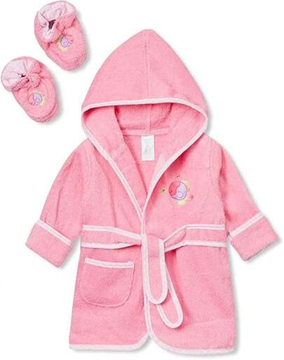 Spasilk - Albornoz de felpa con capucha% algodón con botines, regalos para bebé y niño, regalo de ducha