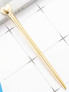 6支/10支/12支金色心形圆珠笔，黑色墨水 - 可爱创意精致书写工具，适用于学校用品、婚礼签名和礼品包装、校园系列返校笔，学生返校必备礼物