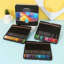 Bút chì màu gốc dầu 48/72/120 màu / Bút chì màu hòa tan trong nước, Bao bì hộp thiếc kim loại, Vẽ tranh, Thiết kế, Đánh dấu, Vẽ nguệch ngoạc, Thích hợp cho học sinh, Chuyên ngành nghệ thuật, Người lớn, Văn phòng phẩm & Đồ dùng học tập - 48 màu - Xem 2
