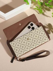 Classic Wallet - European Business Style, Zipper Closure Design, Double-Layer Structure, Card Slot Hidden Compartment And Photo Bag - Durable Nylon Lining, Black With Gold Accents - Perfect Gift For Valentine's Day, Mother's Day, Father's Day - 白色 - 查看 5