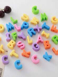 10 件/26 件电镀亚克力大孔英文字母珠，DIY 手机挂绳，休闲鞋饰，手工珠宝配饰，节日礼物 - 馬卡龍鍍彩字母 - 查看 7