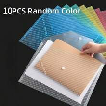 5/10/20 Pcs A4 Transparent File Bag PVC Documents Filing Storage Bag Student Organizer Information Pocket Folders Stationery20,For School Supplies,Back To School - White - View 6