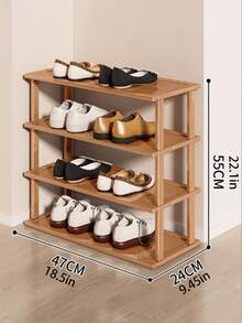 优雅的 6 层竹鞋架，采用天然木材饰面 - 节省空间且易于组装，适用于宿舍、走廊和厨房 - 时尚方形收纳整理器，适用于运动鞋、高跟鞋和细高跟鞋，鞋子收纳整理器 - 彩色 - 查看 15