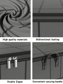 1pc Gray Clothes Storage Bag, Quilt Storage Bag, Foldable Large Capacity Storage Bag, Toy Storage Bag, Soft Cloth Storage Box, Summer And Autumn Clothing Storage Box, Suitable For Family Dormitory Storage And Organization, Wardrobe Storage Decoration