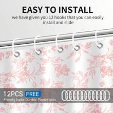 棉质花卉图案，优雅花卉面料浴帘，可机洗防水浴室装饰，60x72 英寸，60x72 英寸防水浴帘，带内衬磁铁，可机洗，66x72 英寸柔软浴室浴帘套装，带 12 个挂钩，36x72 英寸浴帘，酒店品质秋季装饰