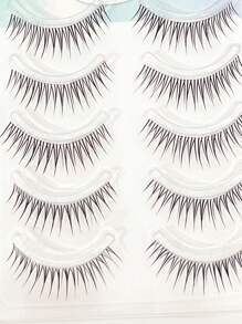 10 szt./zestaw jednoczęściowych sztucznych rzęs o naturalnym wyglądzie, odpowiednich do makijażu bez makijażu, lekkiego makijażu, do codziennych dojazdów do pracy, przezroczysta opaska, rzęsy na pasku Slouchy Girl, rzęsy, sztuczne rzęsy