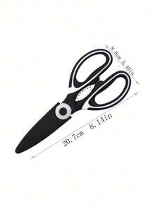 1 Thick Multi-Functional Room Bone Scissors, Household Black And White Food Scissors, Shear Force - 黑與白 - 查看 2