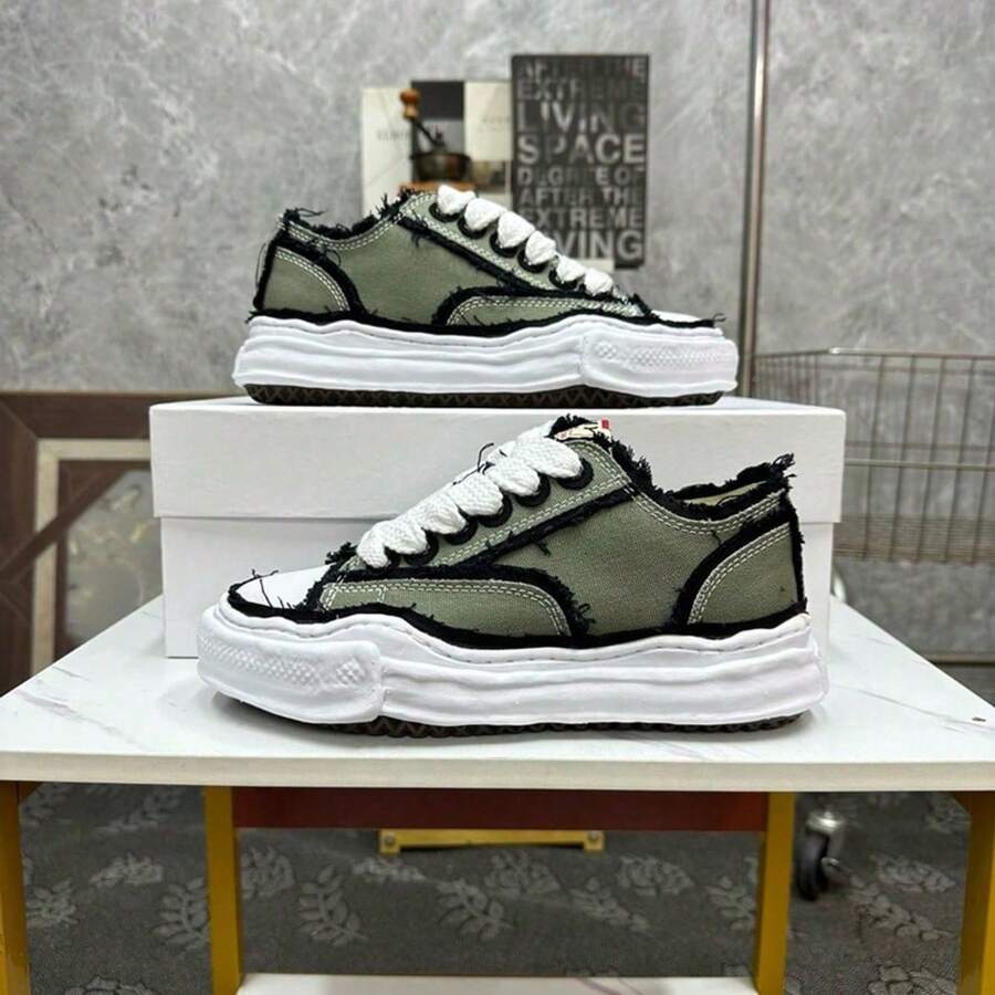 2025新款MMY经典防滑耐磨轻便低帮板鞋校园恋人绿 - 軍綠色 - 查看 1