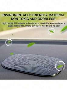 Car Dashboard Black Silicone Anti-Slip Mat, High Temperature Resistant Storage Mat, Waterproof And Anti-Slip Mat, Creative Car Ornaments, Fixed And Non-Slip, Washable And Reusable, Suitable For Mobile Phones, Keys, Glass, Mirrors, Metal Anti-Slip Sticky Pads, Auto Accessories