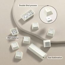 Dagaladoo White Jade Keycap 140key Double Shot Pbt Keycaps 60 75 100 Translucent Shine Through Keycaps SA Profile Creamy Custom Keyboard Keycap Set Compatible With US Layout Mechanical KeyboardCrossBorder Finds - WhiteJade (140key) - Xem 3
