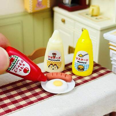 50PCS/30PCS/20PCS/16PCS/12PCS/8PCS/4PCS Tomato Sauce Food Toy Series, Resin DIY Accessories, Mini Kitchen Food Toys, Dollhouse Convenience Store Model, DIY Decorative Accessories, Desktop Ornaments, Micro Scene Supermarket Model, Micro Scene Photography Props, Mini Supermarket Tomato Sauce, Dollhouse Miniature Condiments, Holiday Gifts