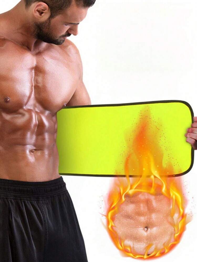 Cinturón para mujer con bolsillos para acondicionamiento físico, cinturón para cintura que induce sudoración para fisicoculturismo, moldeador de cintura y cinturón de compresión abdominal - Amarillo - Añade 1