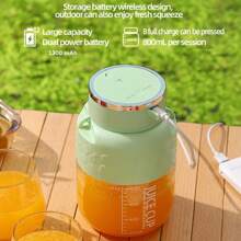 Liquidificador portátil, liquidificador recarregável por USB com canudo, liquidificador de sucos de tamanho pessoal, adequado para milk-shake e gelo picado, equipado com 10 lâminas, mini copo para smoothies com canudo, adequado para fitness, viagens e perda de peso (inclui canudo e corda)