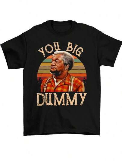 Fred Sanford You Big Dummy Vintage, Camisetas de Algodón de Manga Corta, Estilo Callejero, Camiseta de Manga Corta, Camiseta para Hombre, Camiseta de Cuello Redondo, Ultra Suave, Transpirable, Absorbe Humedad, Camiseta Casual de Verano, Camiseta de EE. UU.