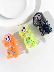 1 件女士万圣节畅销发爪亚克力骷髅头多功能节日氛围发夹发饰女爪夹秋季配饰