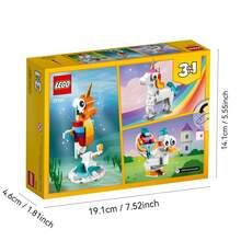 Creator 3 In 1 Magical Unicorn Toy , Transforms From Unicorn To Seahorse To Peacock , Rainbow Animal Figures , Unicorn Gift For Grandchildren , Girls And Boys , Buildable Toys , 31140 Winter Gifts Color Block Color Blocks ,Lego ,Legos ,Lego Sets - 31140 - View 7