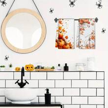 1/2/4pcs Autumn Pumpkin Pattern Decorative Towels - Super Absorbent Microfiber Towels, Machine Washable, Suitable For Holiday Decoration, Cooking, Baking, Housewarming Gifts And Cleaning, Fit For Kitchen, Bathroom, Toilet