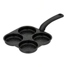 4-In-1 Large Nonstick Dishwasher Friendly Frying Pan, Electric Stove Compatible Multi-Purpose Cast Iron Base Medical Stone Coating 4-Hole Breakfast Pan - Classic Black 4-Well Flat Bottom Single Handle Skillet For Eggs, Pancakes, Patties, Burgers | Perfect For Breakfast, Brunch, Mother's Day Gifts - Multicolor - View 11