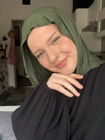 1pc Soft Solid Color Jersey Hijab, Silk Blend Scarf For Dress