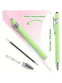 10 支金属伸缩圆珠笔套装，带触摸屏笔尖 - 中等粗笔尖，书写流畅，防滑手柄，兼容多种设备 - 适合日常学校/办公室使用 - 彩色 - 查看 3