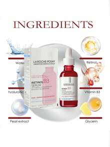 Suero facial de niacinamida para todo tipo de piel Larroche Posay MelaB3 Serum Antimanchas 30ml Cuidado antiedad antiarrugas con ácido hialurónico para pieles sensibles Repara la piel, hidrata y mejora la opacidad. - Rojo - Ver 5