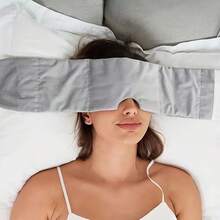 全新可调节大尺寸重力眼罩，柔软冷却遮光眼罩，带重力珠，适合深度睡眠 - 黑色 - 查看 1