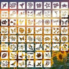 60 件可重复使用绘画模板、墙绘模板、DIY 工艺模板、木制墙绘模板、家居装饰（花卉和植物）、用于学校用品、返校 - 均碼 - 查看 7