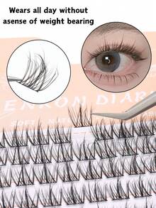 Individual Eyelash Extensions, D-Curl Eyelash Extension, DIY Eyelash Cluster, Fluffy Eyelash Cluster False Eyelashes, 3D Effect, Natural Individual Eyelash Kit, At-Home Eyelash Extension Lash Clusters,Eye Lash Clusters,Individual Eyelashes,Lashes,Fake Lashes