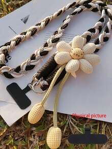 2026 New Year & Valentine's Day Smart Phone Lanyard Crossbody Bag, Women's Long Floral Handmade Woven Strap, Durable, Anti-Lost For Outdoor, Comes With Pad Ring, Suitable Gift For Moms, Smart Phone Wrist Strap, Smart Phone Charm, Key Chain, Smart Phone Crossbody Bag, Phone Accessories, Phone Pendant - Multicolor - View 8