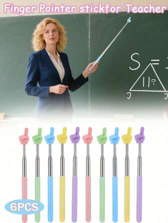 6PCS/3PCS/1PC Retractable Pointer Stick For Classroom, Extendable Pointing Stick, Ideal For Teachers, Telescoping Hand Pointer, Extendable Supplies For Reading, Birthday Gifts(Random Color)