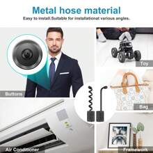 Hidden Camera 1080P HD Video WiFi Mini Camera Campaign Monitoring 2000 MAh Battery Family Security 115°Wide Angle SD Card - Black - View 6