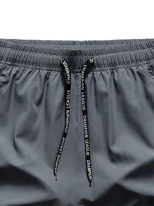 Pantalones cortos deportivos para hombres, de verano, de seda de hielo, transpirables y de secado rápido, para correr por la mañana, hacer footing, entrenamiento, con cordón, tipo bermuda