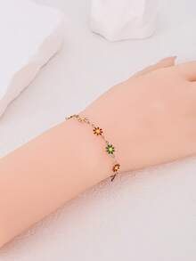 One Vintage Bohemian Style Daisy Design Simple Girl High-End Fresh New Fashionable Personalized Bracelet Jewelry, Ideal For Ladies For Daily Wear Or As A Gift