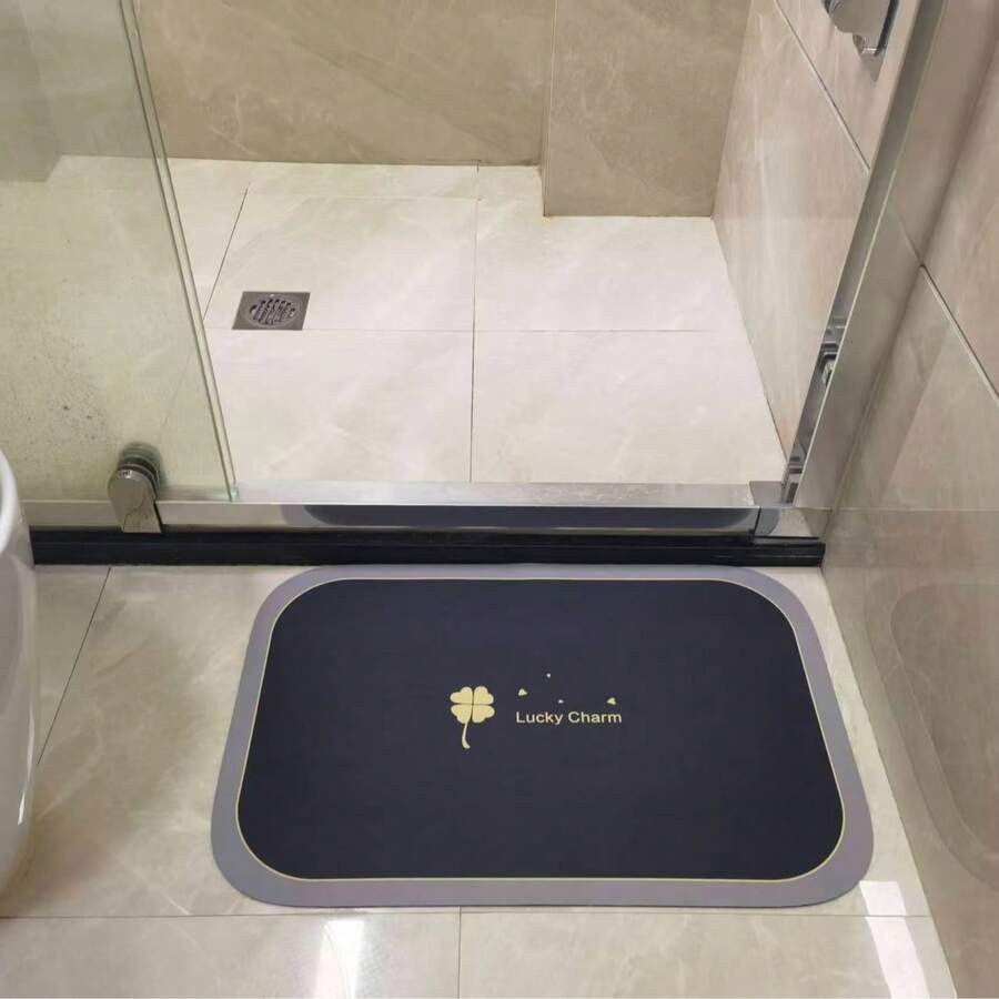 Bathroom Floor Mats, Bathroom Anti-Slip Mats Entryway Decor - Gentleman Gray - View 1