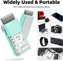 Kit de limpieza de teclado con pantalla de computadora portátil, herramienta de lavado electrónica todo en 1 para MacBook iPad Pro, teléfono celular, cepillo para tableta, computadora, monitor de PC, lente de cámara de TV con patente, 9600826 - Azul - Ver 10
