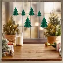 6 Stücke 3D Dreischicht Weihnachtsbaum Dekorationen, geeignet für Weihnachten Innen-/Außenbereich, Garten Baumspitzen Dekoration