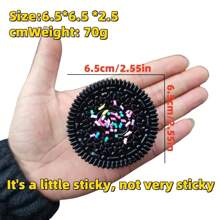 Squishable Stress Relief Soft Toy, Sticky Sensory Fidget Toys, Suitable For Birthdays & Parties, Pink + Black Sandwich