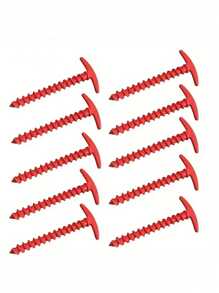10pcs Heavy Duty Tent Stakes, Suitable For Camping And Outdoor Gear - Spiral Design Tent Pegs With Ergonomic Handles, Lightweight Portable Ground Nails For Tents, Tarps, Canopies (Red/Black/Green), Camping Accessories, Durable Structure