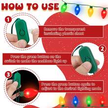 Dây chuyền phát sáng Giáng sinh 9 bóng đèn LED nhiều màu, 3 chế độ nhấp nháy, đèn áo len xấu xí cho Giáng sinh, quà tặng và phụ kiện tiệc năm mới - Nhiều màu - Xem 4