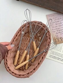 2 piezas/1 pieza Batidor de huevos de acero inoxidable, Batidor de crema de acero inoxidable pequeño para uso doméstico, Mezclador de mantequilla para cocina y restaurante