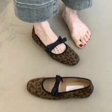 Französischer Feenstil Schleifenflache Mary Jane Damenschuhe Flache Ballerinas